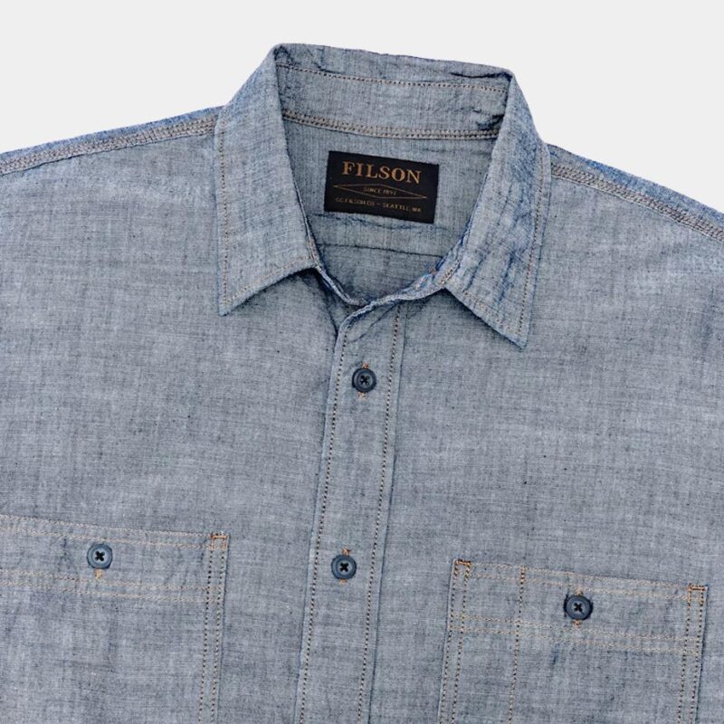 Closeup of FIlson Chambray Shirt