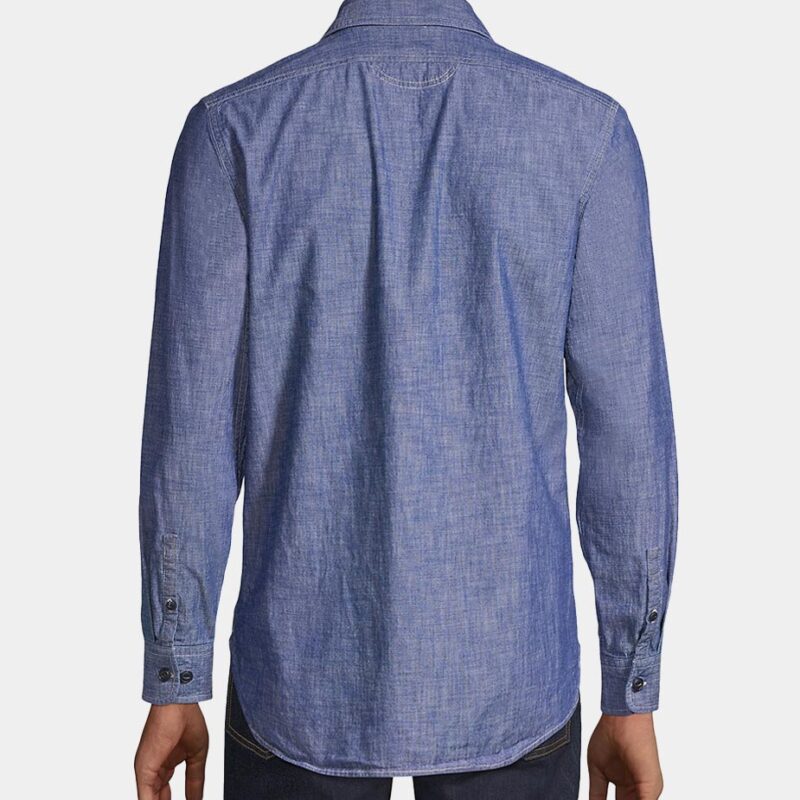 Back of Land's End Chambray Shirt