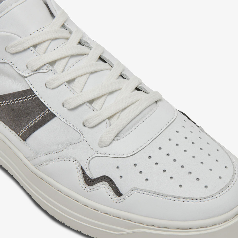 Close-up view at 3/4 angle of The Kingston sneaker from Greats.