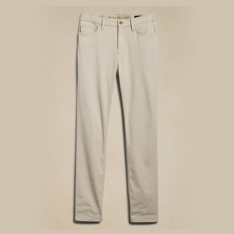 Front view of slim linen-cotton traveler pant from Banana Republic.