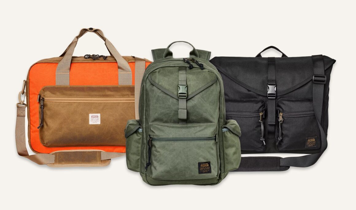 Filson Surveyor Series featuring the Pullman Pack, 36L Backpack, and Messenger Bag