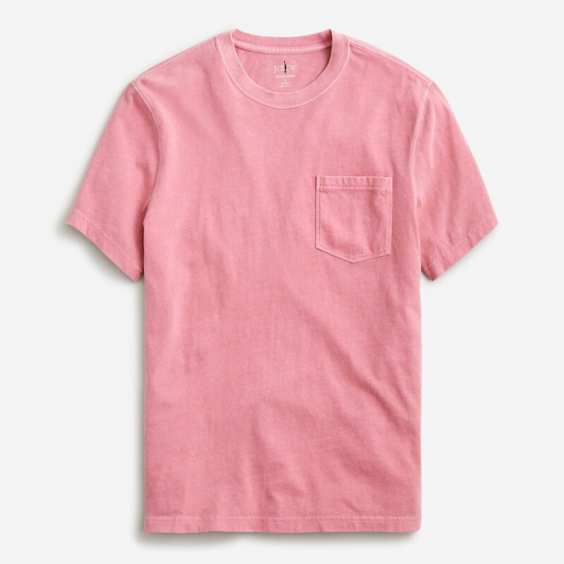 Front view of vintage cotton t-shirt from J.Crew in foxglove color.