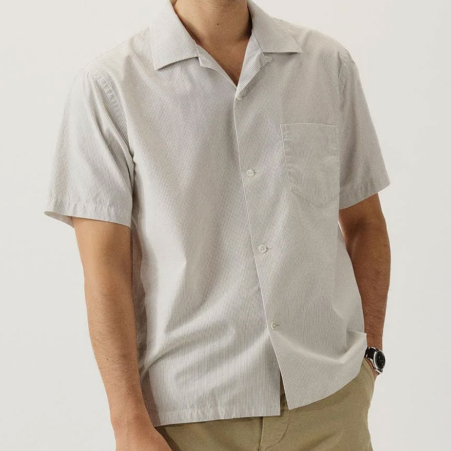 Buck Mason Stripe Wornwell Camp Shirt
