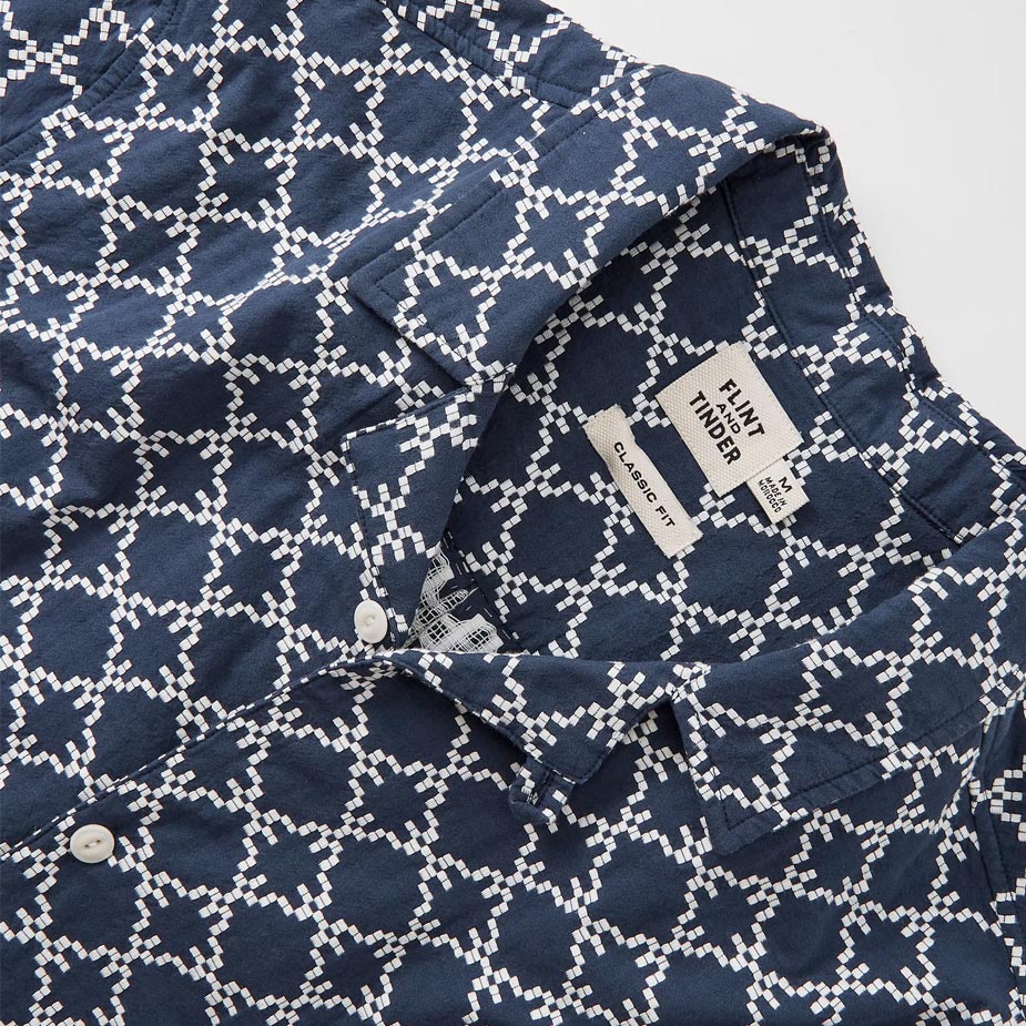 Flint and Tinder dobby camp collar shirt