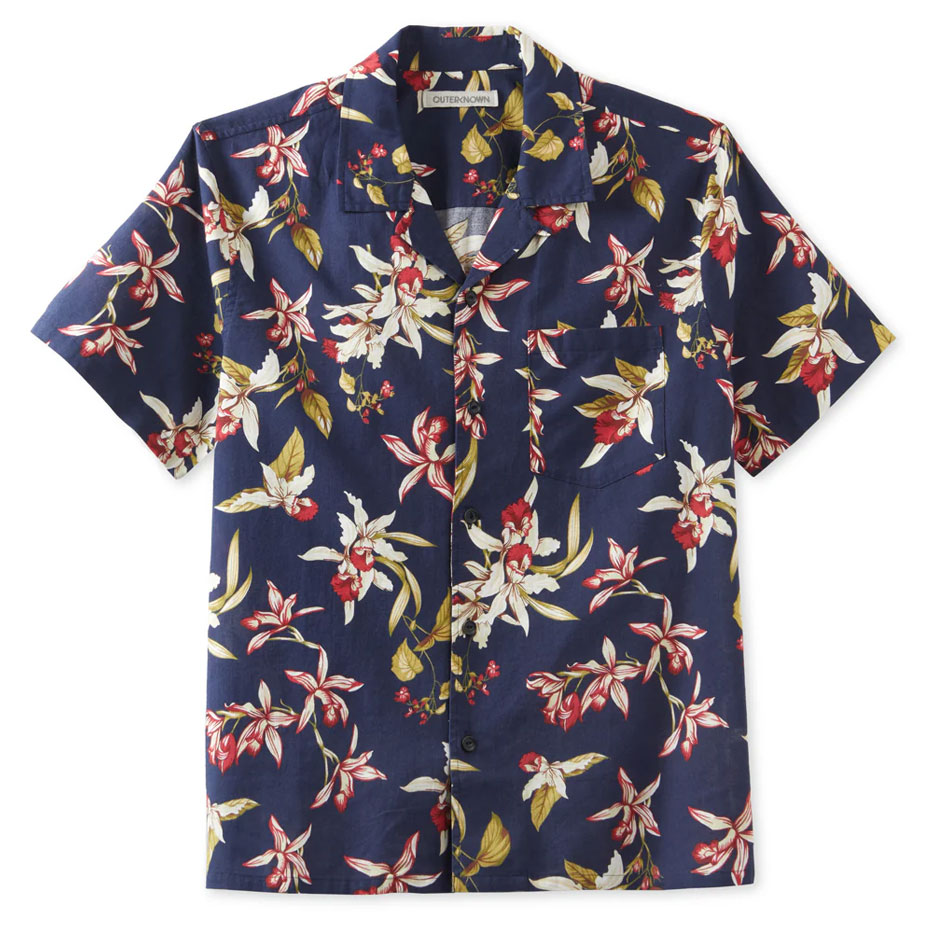 Outerknown's The BBQ Shirt in Marine Tropical Flora